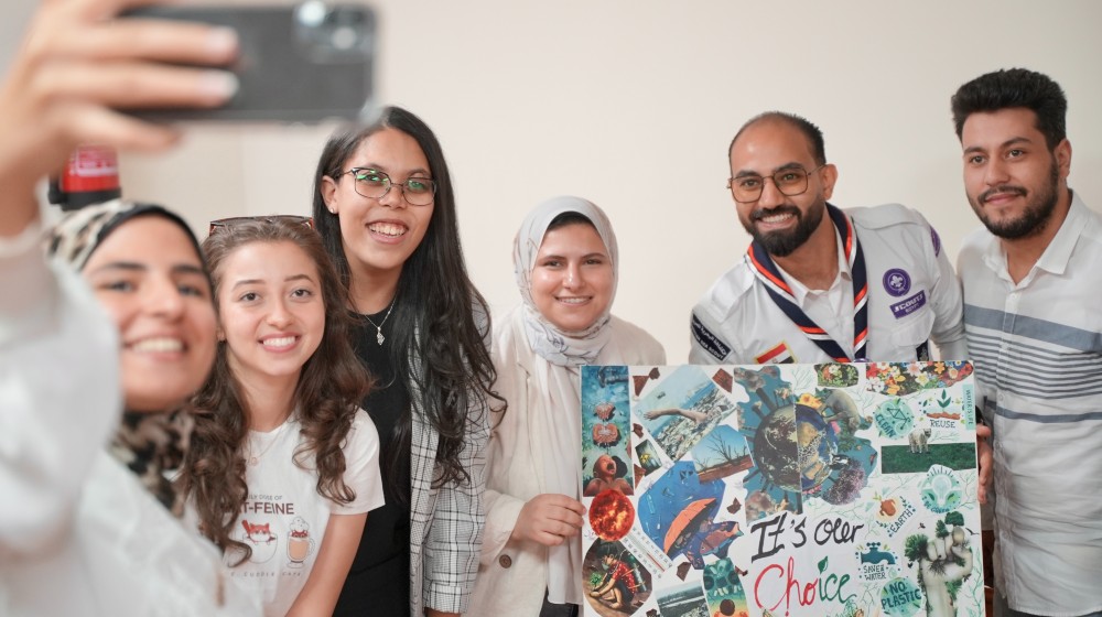 Young people demonstrated their ideas and solutions to climate change in paintings that were presented in a collage format