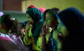 Girls in Egypt participate in discussions held by the Y-PEER youth network, which uses peer education and activities like theatre and games to educate adolescents about sexual and reproductive health, gender-based violence and harmful practices including FGM. © Luca Zordan for UNFPA
