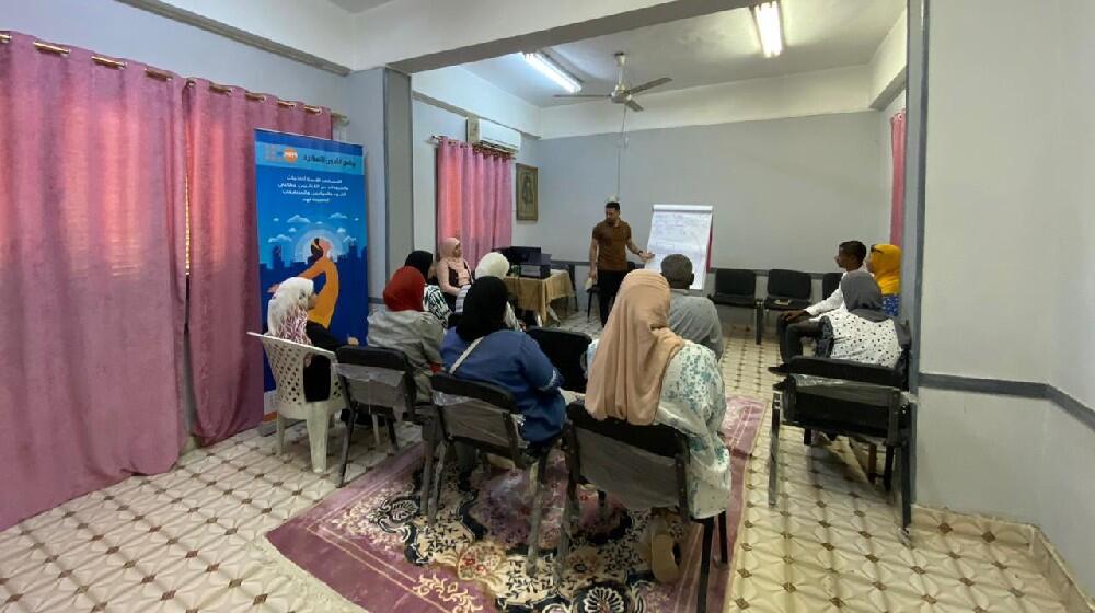 A refresher training for caseworkers at the Sudan Safe Space.